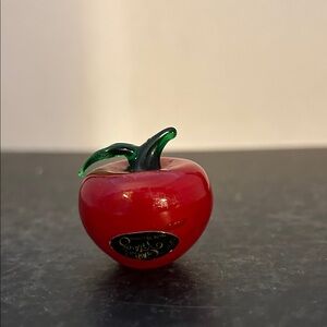 Global Village red glass apple paperweight or decorative